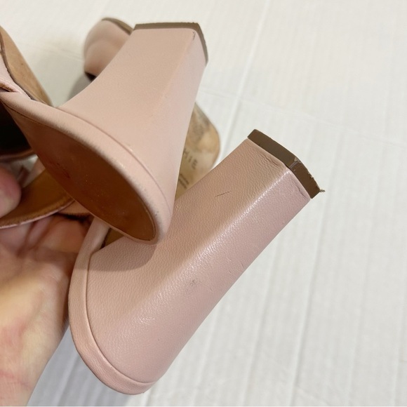CHiE by Chie Mihara Mary Jane Mules Size 38.5 Size 7.5 Pink Leather Spain Pastel - Picture 14 of 16